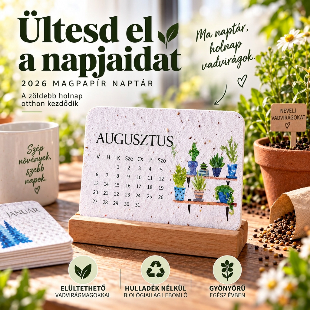 🍃 Elültethető „Timeless” magpapír naptár 2027
