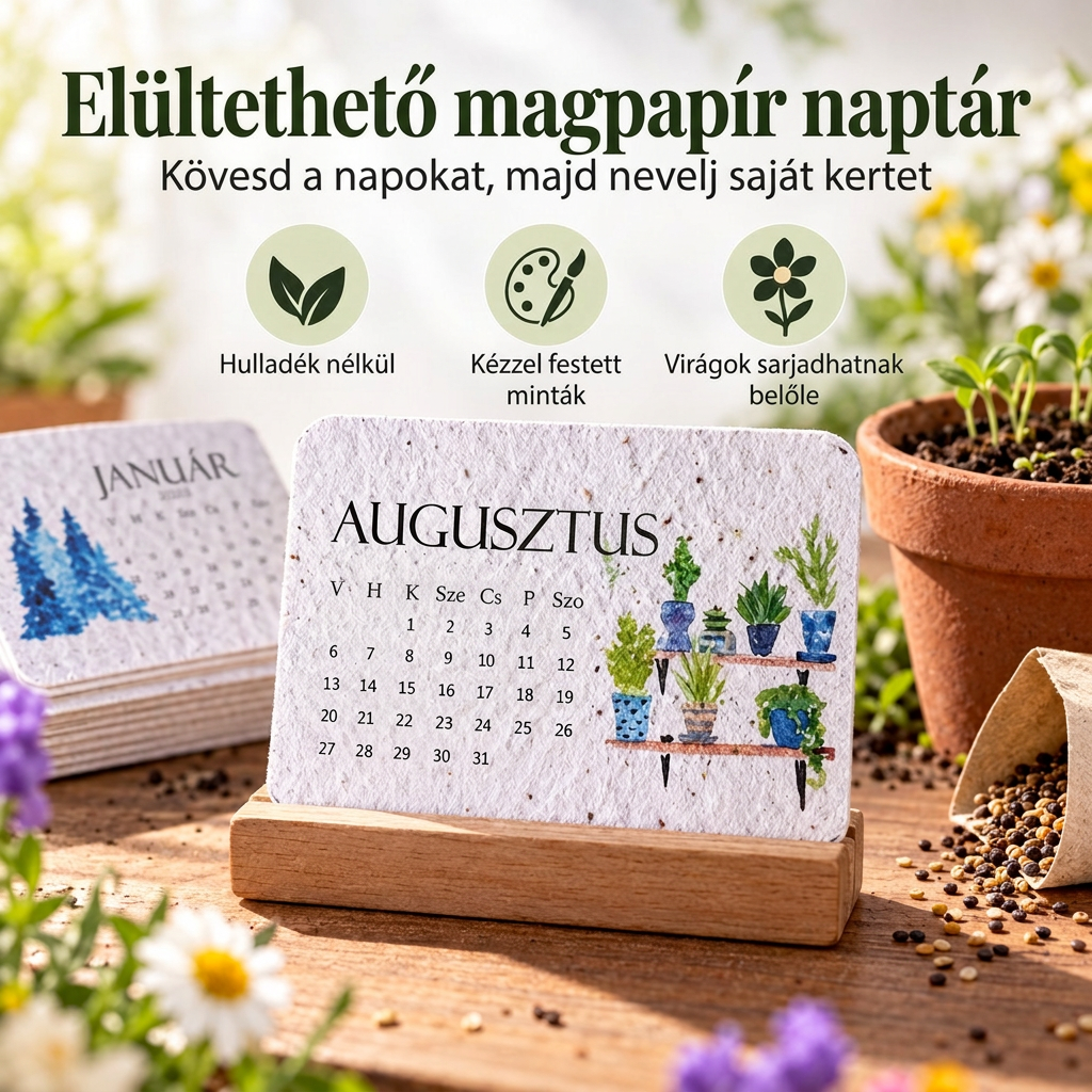 🍃 Elültethető „Timeless” magpapír naptár 2027