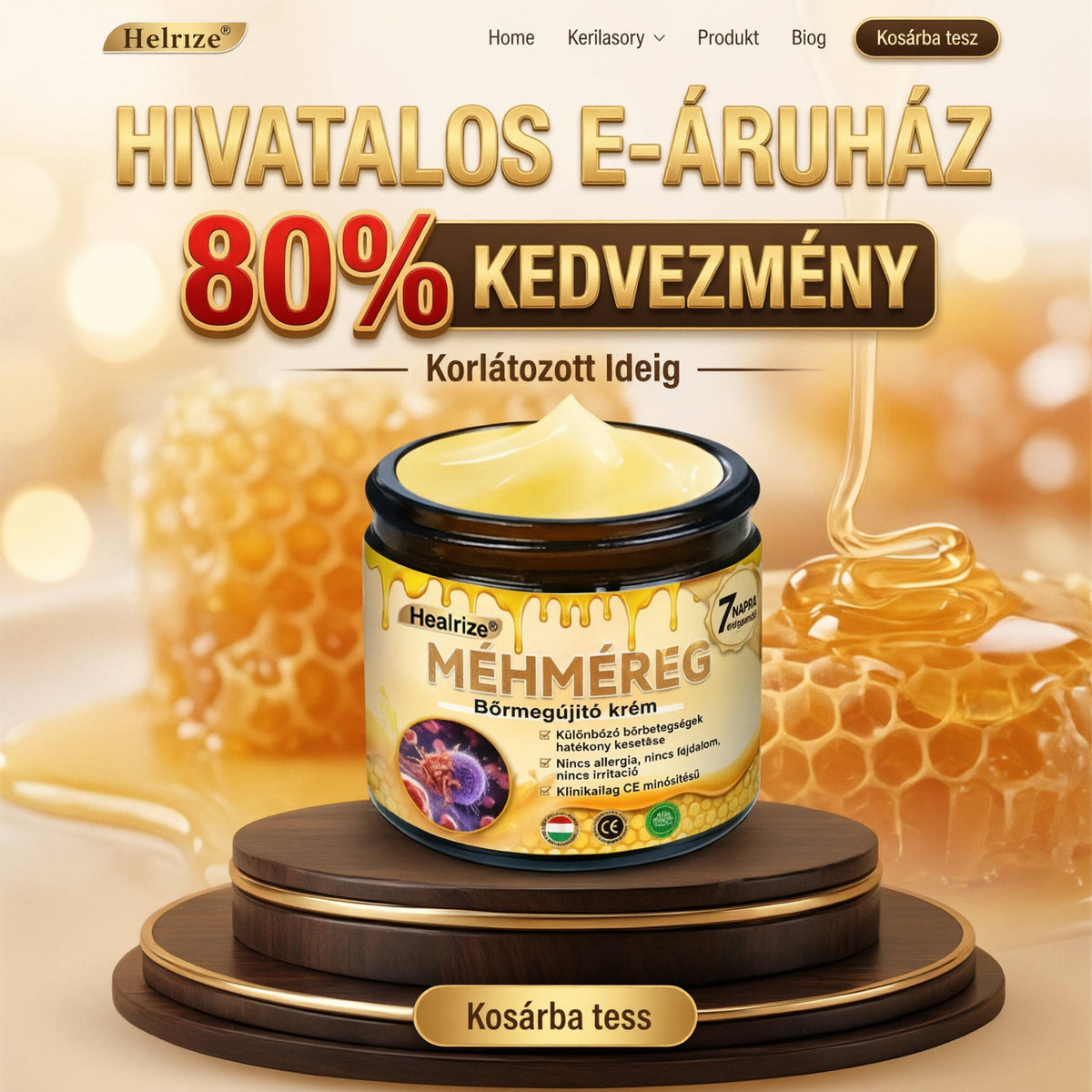 🐝💎 𝐇𝐞𝐚𝐥𝐫𝐢𝐳𝐞® Méhméreg Komplex Arckrém – A természetes bőrápolás új generációja hidratáltabb, simább és ragyogóbb bőrért 🌿✨