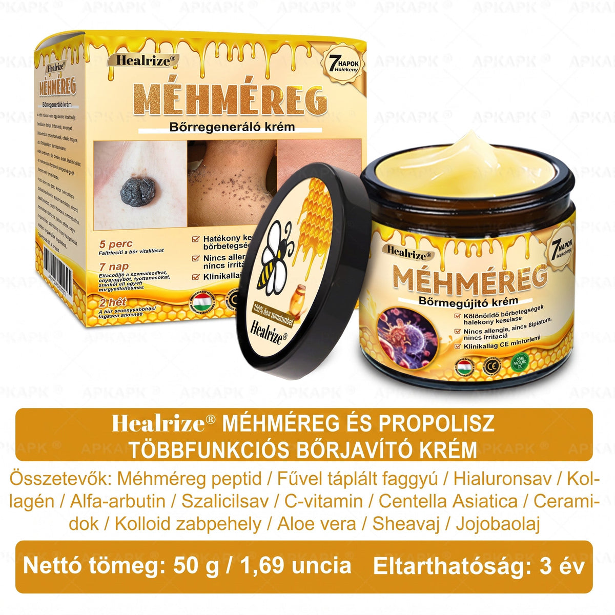 🐝💎 𝐇𝐞𝐚𝐥𝐫𝐢𝐳𝐞® Méhméreg Komplex Arckrém – A természetes bőrápolás új generációja hidratáltabb, simább és ragyogóbb bőrért 🌿✨